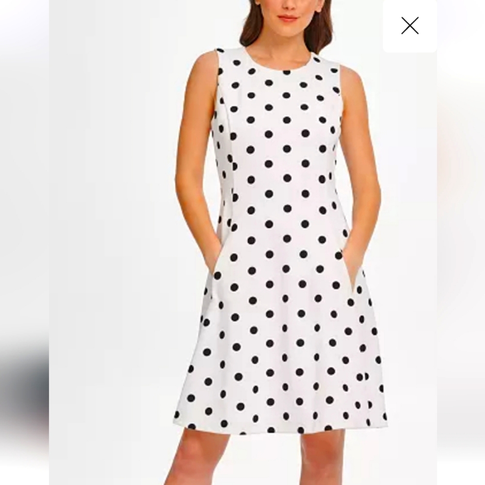 DKNY Fit and Flare Polka Dot Dress